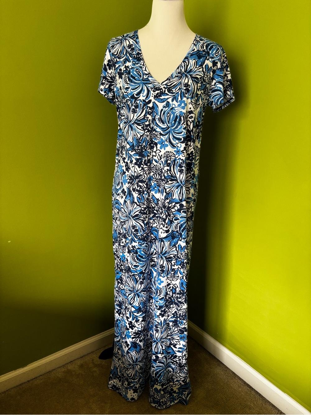 Lilly Pulitzer Short Sleeve, V-Neck Maxi Dress